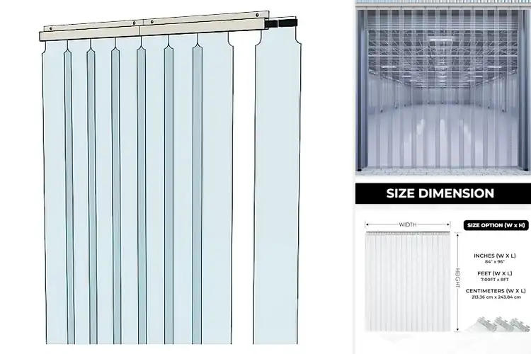Detailed view of Best 84 Inch Strip Door Curtains