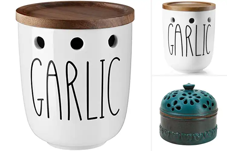 Detailed view of Best Farmhouse Garlic Keepers